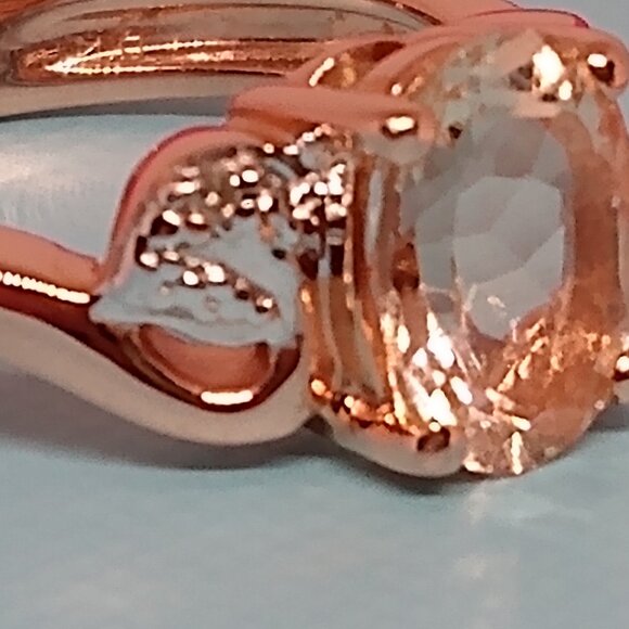 Genuine morganite ring, size 6 - Picture 9 of 9